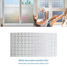 Window Stickers Matte Decorative Film Stained Glass Static Non Adhesive UV Privacy Protective Sticker For Home 45x100cm