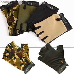 Cycling Gloves Spring and Summer Half-finger Gloves Outdoor CS Fitness Sports Cycling Mountaineering Non-slip Thin Breathab Tactical Gloves L48