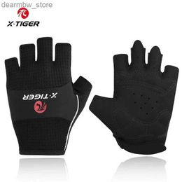 Cycling Gloves X-TIGER Cycling Gloves Bicyc Gloves Half Finger High Elastic Breathab MTB Road Bike Gloves Summer Fitness Sports Gloves Men L48