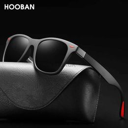 Sunglasses HOOBAN Classic Square Polarized Sunglasses Men Women Fashion Brand Designer Sun Glasses Male Retro Black Drivers Eyewear UV400 24416