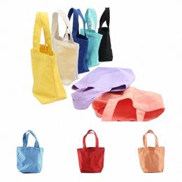 multicolor Canvas Tote Bags High-Quality Women Men Lunch Handbags Reusable Cott Grocery Shop Bag Eco Foldable Organiser T9s4#