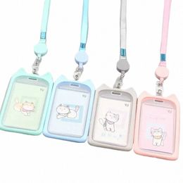 1pc Card Holder with Retractable Reel Lanyard Bank Identity Bus ID Card Badge Holder Cute Carto Credit Cover Case Kids Gift F3RI#