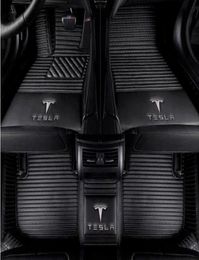 For Fit Tesla all models 20122018 luxury custom waterproof floor mats waterproof Nonslip Carpets Non toxic and inodorous 5seats4158585
