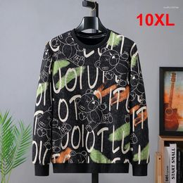 Men's Hoodies 2024 Autumn Sweatshirts Fashion Bear Graffiti Oversize Pullover Plus Size 9XL 10XL Sweatshirt Baggy Men Big Tops HA003