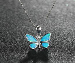 Wild Life Animals Jewellery Fire Opal Butterfly Pendant In 925 Sterling Silver Womens Necklace For Gift4072497