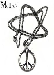 Mcllroy World Peace Necklace Retro Silver Pendant Simple Design Necklaces For Men And Women cody Sanderson Brand9660670