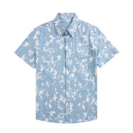 Summer men's T-shirt Designer print button up Cardigan Casual Loose version Polo Short sleeve Hawaiian lapel Top Fashion Men's Swim Shirt Series Beach shirt Size M-3XL #79