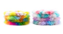 Ponytail Holder Hair Scrunchy Accessories Elastic Band Rainbow Plush Hairbands for Women Girl Ties Ropes Winter hairband M39312302163