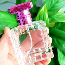 Storage Bottles 30ml Crystal Glass Empty Spray Perfume Bottle Colour T-shaped Cover Square 100PCS/LOT