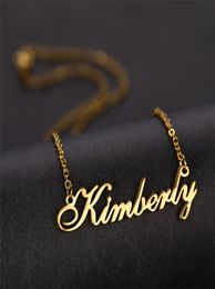 Personalized Custom Name Necklace Gold Stainless Steel Letter Customized Necklaces For Women Girls Charm Jewelry Bridesmaid Gift5344347