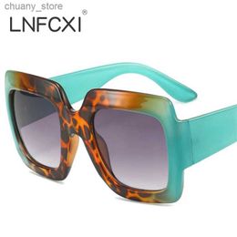 Sunglasses LNFCXI New Oversized Square Women Colourful Sunglasses Fashion Gradient Female Shades UV400 Men Outdoor Sports Sun Glasses Y240416