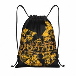 wu Clan Tangs Hip Hop Band Drawstring Backpack Women Men Sport Gym Sackpack Foldable Shop Bag Sack 80vU#