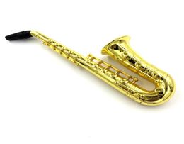 IN STOCK Brand New Saxophone design smoking pipe handle spoon water pipes metal pipe for dry herb5807643