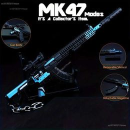 Gun Toys 2024 New Toy Gun Model AK-03 QBZ95 AK M4 M762 Alloy Technology Handmade Metal Rifle Model Keychains Car Accessories Necklaces 240416