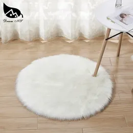 Carpets Dream NS Soft Round Solid Warm Plush Home Rugs Acrylic Fluffy Mats Kids Room Area Rug Suitable For Living