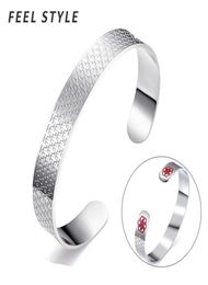 Personality Cross Pattern Alert ID Bracelet Silver Black Colour Stainless Steel For Men Bangle3816273