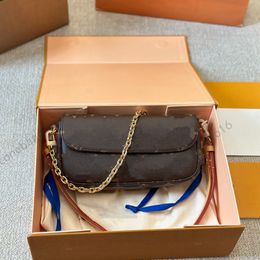 Кошелек на цепочке плющ Женские пакеты дизайнеры пакеты цепные клапаны кожаные сумки для плеч с рисунком цветочные кошелек высокое качество