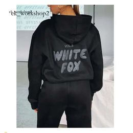 Beyaz Foxx Hoodie En İyi Kalite 24ss Beyaz Foxx Hoodie Setleri Kadın İki 2 Parça Kadın Erkek Giyim Sportif Külot Takip Kapalı Hoodiesuit 133 827 739