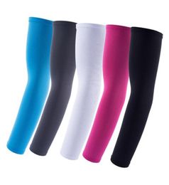 2PCSset Sport Arm Sleeves UV Sun Protect Antislip Ice silk sleeve sunscreen cuff summer men women gloves outdoor riding2336787
