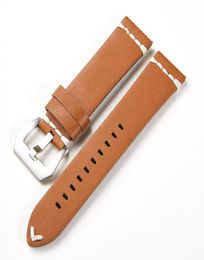 1820212224mm Handmade Genuine Leather Watchbands Watch Steel Pin buckle watch Strap High Quality Wrist Belt Brac4568591