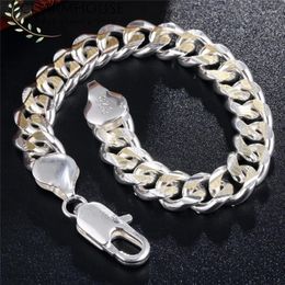 Link Bracelets 925-Sterling Silver Bracelet For Men Beleklik 10mm & Bangles Homme Pulseira Wristband Male Jewellery Birthday Gifts