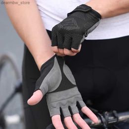 Cycling Gloves Santic Cycling Gloves Summer MTB Bike Riding Short Finger Road Bike Breathab Half Finger Unisex Non-slip Sports Fitness Gloves L48