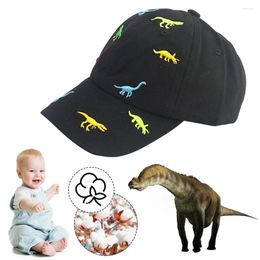 Ball Caps Cotton Kids Baseball Cap Adjustable Little Dinosaur Embroidery Hat UV Protection Pattern Summer For Boys Girls