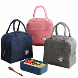 insulated Lunch Bag Women Kids Cooler Bag Thermal Bag Portable Ice Pack Tote Canvas Food Ctainer Food Picnic Bags b40Q#