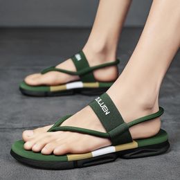 Summer Two Wear Sandals Slippers Flip Flops Mens Beach Shoes Outdoor Indoor Home Breathable Mute Flat Nonslip Slides Sandalias 240415