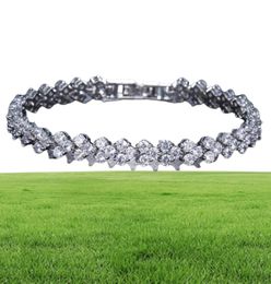 18K White Gold Plated Zirconia Tennis Bracelet Diamond Hand Chain for Men Women Heart Love Crystal Bracelets Bangle Lover Gift Val6990859