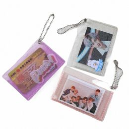 glitter Transparent Waterproof PVC Women Card Case Busin Card Holder Men Credit Card Bag ID Mini Wallet Girls Coin Purs G9jN#