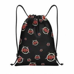 heavy Metal Rock Slayers Drawstring Backpack Women Men Sport Gym Sackpack Portable Shop Bag Sack 44oy#