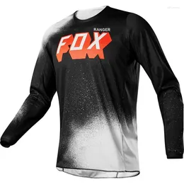 Racing Jackets Rangerfox 2024 Downhill Mountain Bike Riding Top For Men's Summer Long Sleeved Off-road Motorcycle Clothing T-shirt