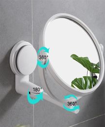 Make up Mirror Double Sided Rotating Wall Small Bathroom Punching Accessories Sets 2104239455220