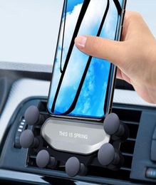 2020 New Universal Car Phone Holder GPS Stand Multifunctional Gravity Car Holder For IPhone 11 Huawei Samsunng in Car Air Vent Cli2414062