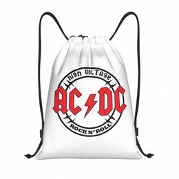 high Voltage AC DC Drawstring Bags Women Men Portable Gym Sports Sackpack Rock Heavy Metal Band Shop Storage Backpacks b4hH#