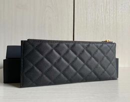 wallet Classic man women lambskin real leather Wallet top quality designer Clutch feminine man casual purse caviar Long Wallet1409220