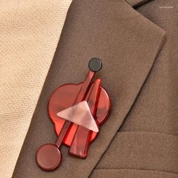 Brooches Irregular Geometry Acrylic Brooch OL Style Women Party Banquet Clothing Accessories Creative Colorful Unique Abstract Jewelry