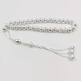 100% Real 925 sterling silvers Tasbih pure silvers Rosary 33beads Muslim bracelet islamic Ramadan Eid gift turky Jewelry 240412