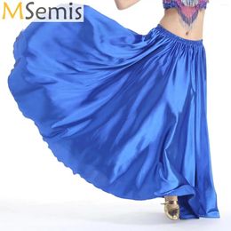 Stage Wear Womens Belly Dance Flowy Skirt Gypsy Long Skirts 540 Degree Full Circle Satin Maxi For Spanish Samba Lyric