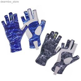 Cycling Gloves Summer Spring Outdoor Sports UPF50+ UV Care Gloves Breathab Quick Dry Fingerss Gloves Anti-skid for Fishing Cycling Boating L48