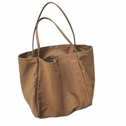 women Casual Canvas Shoulder Bags Female Eco Cloth Handbag Tote Reusable Foldable Shop Bag Cott Large Capacity Books Pouch J7QC#