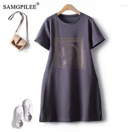 Party Dresses European Station Casual Female Dress Summer Ironing Diamond Animal Pattern Comfortable Elastic Thin For Women 4XL