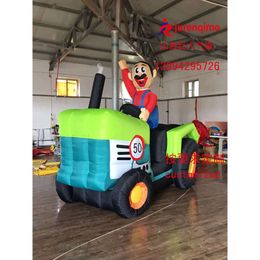 Mascot Costumes Tractor Model, Farmer Drives Tractor, Iatable Decorations, Advertisements, Party Props, Customization