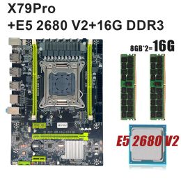 Motherboards KEYIYOU X79 placa mae motherboard Set LGA 2011 V1 V2 with Xeon E5 2680 V2 processor 16GB DDR3 ECC REG RAM XEON KIt