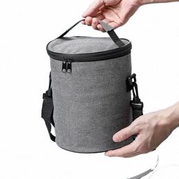 round Insulated Lunch Box Bag Insulated Bag Aluminum Foil Portable Bento Bag To Work with Rice Insulated Factory C01u#