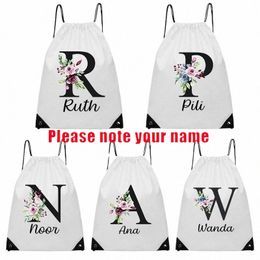 custom Name Drawstring Backpack Waterproof Travel Sport Drawstring Pocket Lightweight Backpack Birthday Party Favours Bags H2mk#