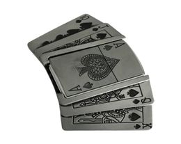 Retail New Spades 10JQKA Playing Cards Kerosene Lighter Cowboys Belt Buckle With Metal Men Belt Accessories Fit 4cm Wide Belt3207353