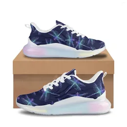 Casual Shoes Star Gradient Colour Dragonfly Printing Light Outdoor Mesh Breathable Sport Sneakers Training Zapatos