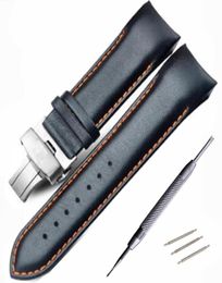 Watch Bands For T035 T035407 T035410 Straps 22mm 23MM 24MM High Quality Butterfly Buckle Orange Line Black Smooth Genuine Leather 9380183